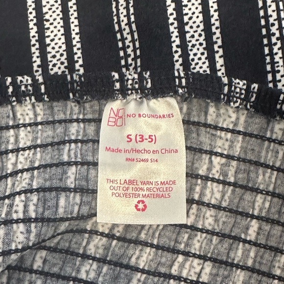 No Boundaries Navy Striped Cutout Tie-Front Jumpsuit Size Small (3–5) - Picture 7 of 7